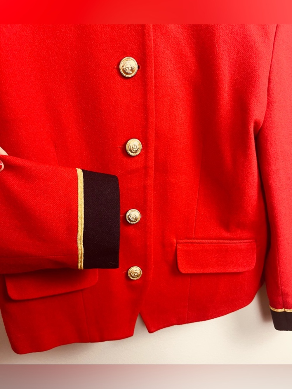 Vintage Norton McNaughton Red Petite Blazer – Military-Inspired – Size 12 - Picture 7 of 15